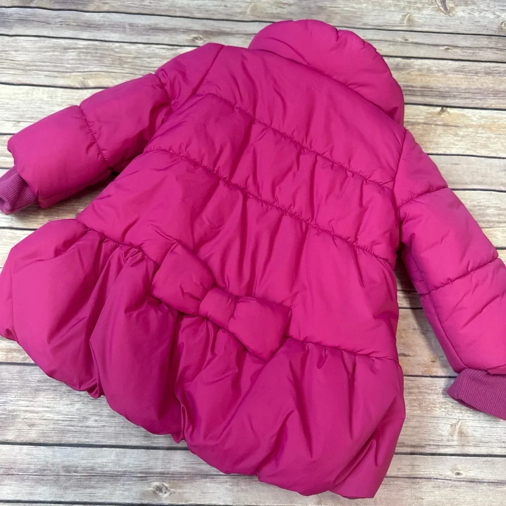 Conbimini Girls Puffs Balloon Coat Fuchsia 12-18m